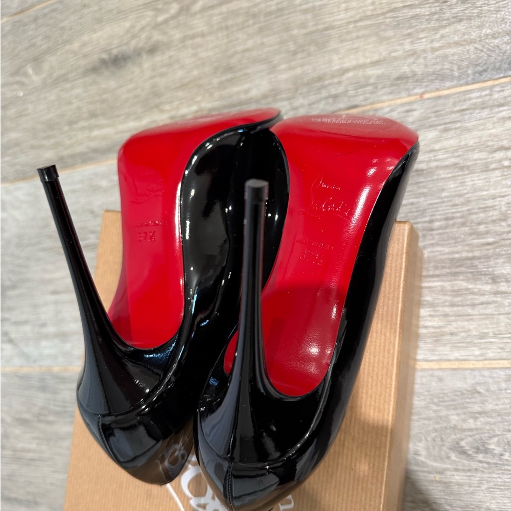 Christian Louboutin Pigalle Follies Black Patent Leather Heels - Picture 4 of 10